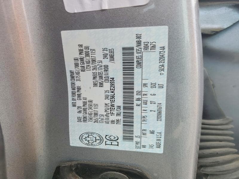 2020 FORD F150 SUPERCREW 12