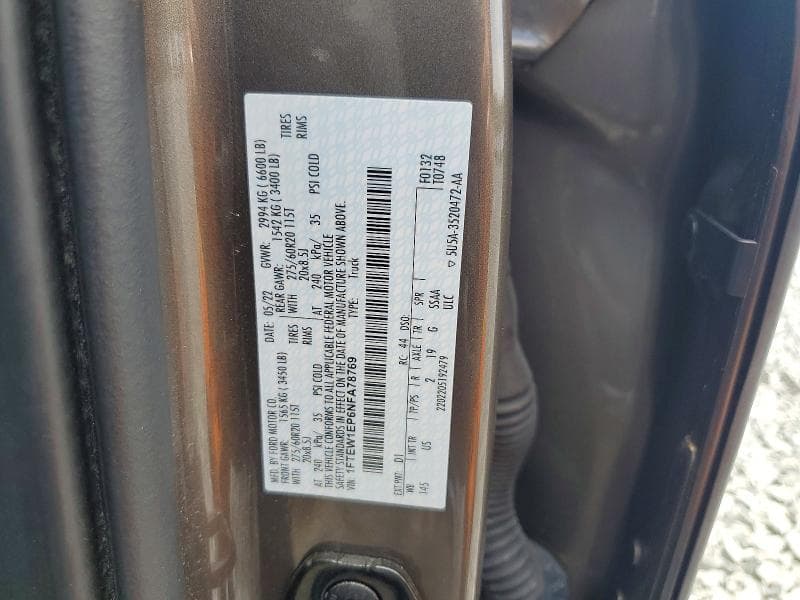 2022 FORD F150 SUPERCREW 12