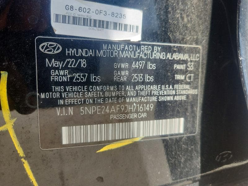 2018 HYUNDAI SONATA SE SE 12