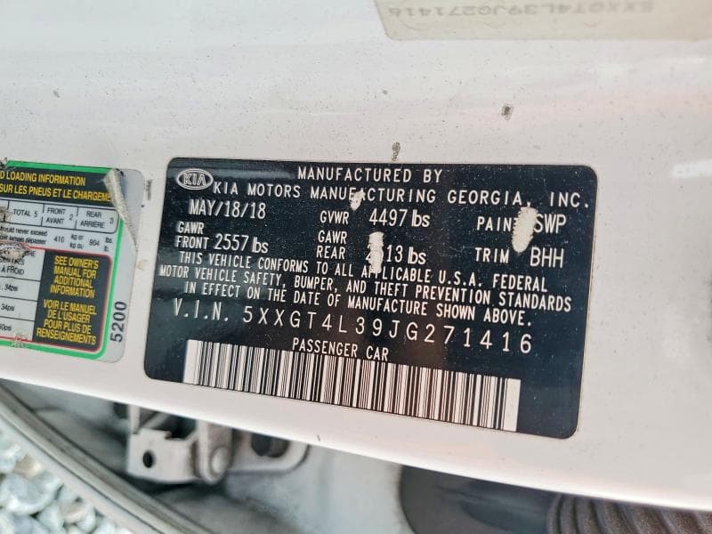 2018 KIA OPTIMA LX LX 12