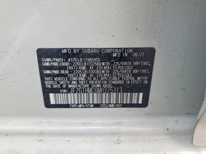 2021 SUBARU CROSSTREK LIMITED 13