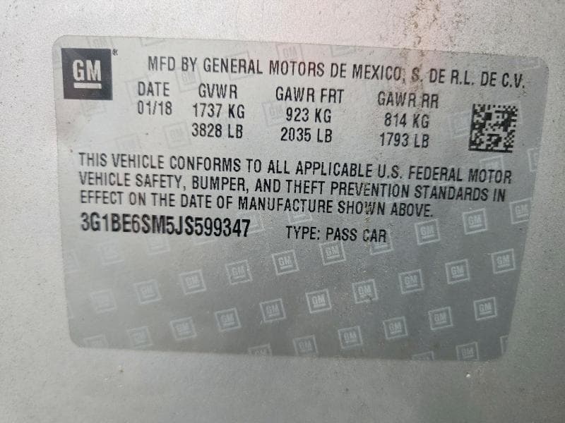 2018 CHEVROLET CRUZE LT 12
