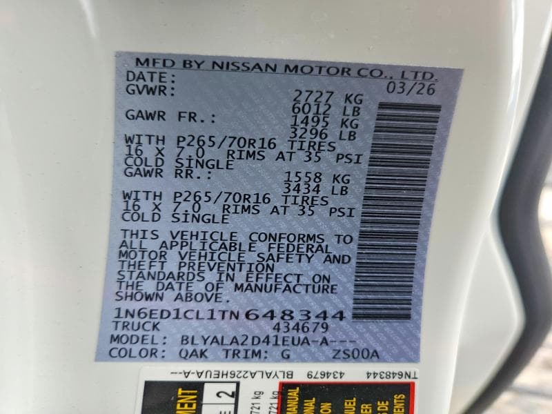 2026 NISSAN FRONTIER S S 12