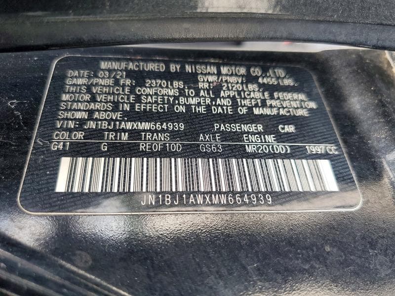 2021 NISSAN ROGUE SPORT S 13