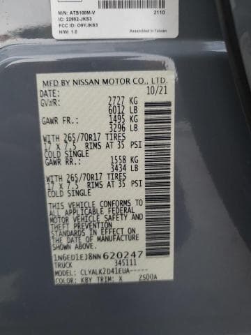 2022 NISSAN FRONTIER S 12