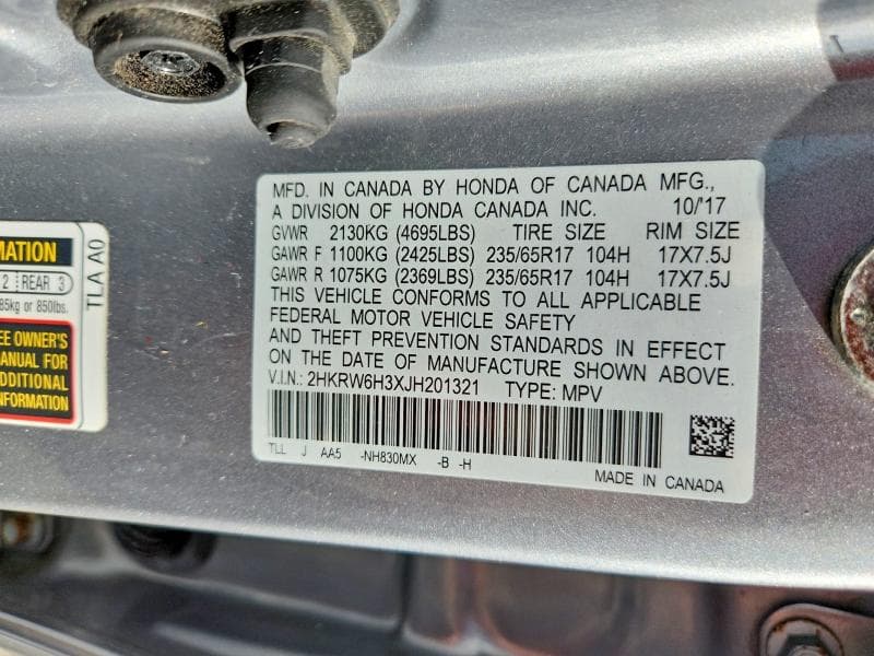 2018 HONDA CR-V LX LX 14