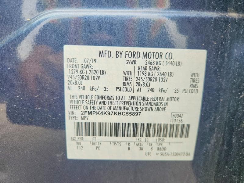 2019 FORD EDGE TITANIUM 12