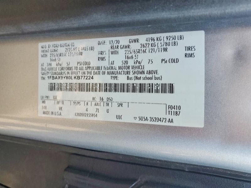 2020 FORD TRANSIT T- - DELIVERY VAN 13
