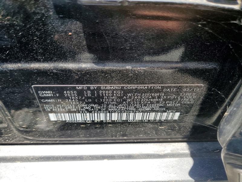 2019 SUBARU OUTBACK TOURING 13
