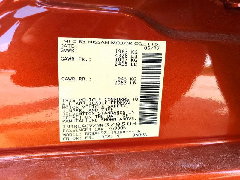 2022 NISSAN ALTIMA SR SR 12