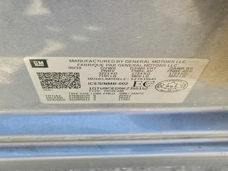 2019 GMC SIERRA K1500 ELEVATION 12