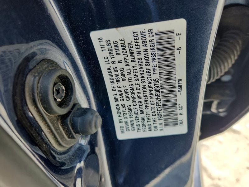 2017 HONDA CIVIC LX LX 12
