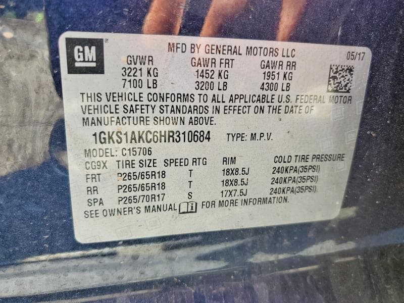2017 GMC YUKON SLE SLE 13
