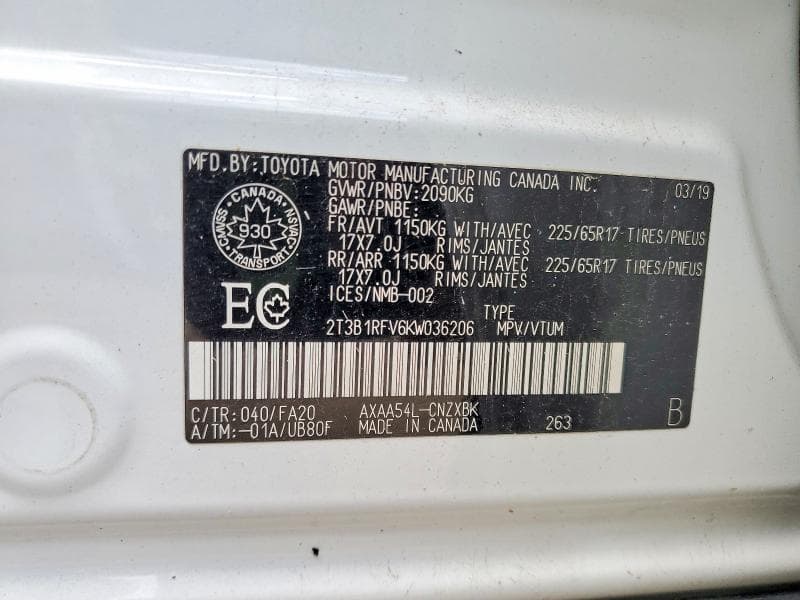 2019 TOYOTA RAV4 LE LE 14