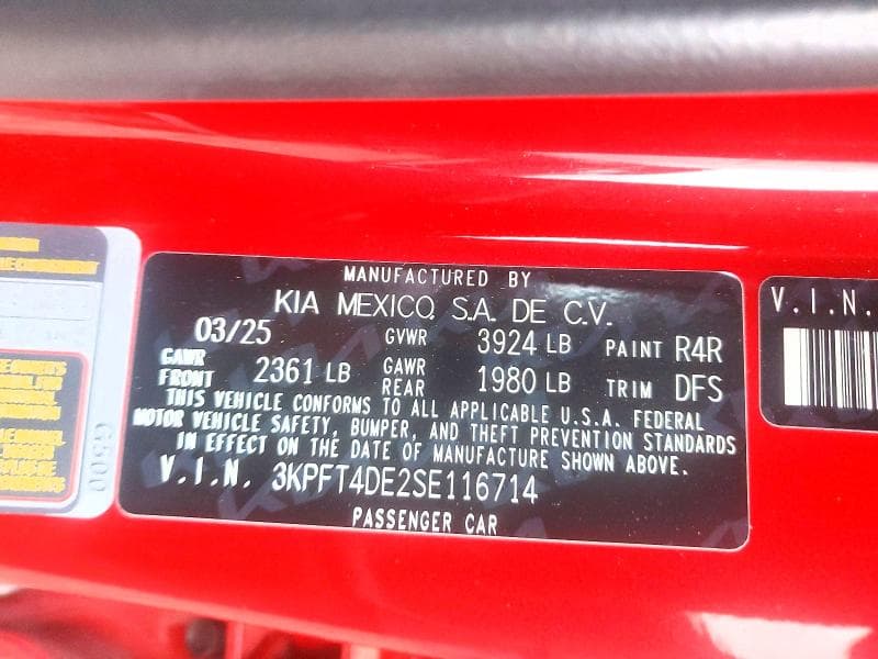 2025 KIA K4 12