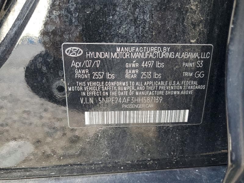 2017 HYUNDAI SONATA SE SE 12