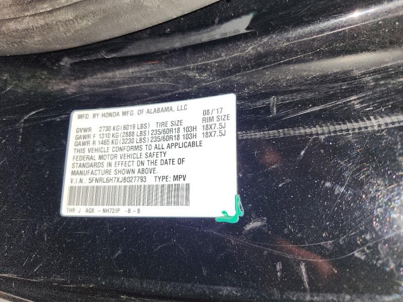 2018 HONDA ODYSSEY EXL EXL 14