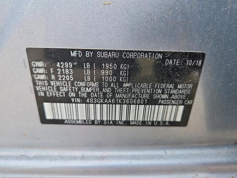 2019 SUBARU IMPREZA 13