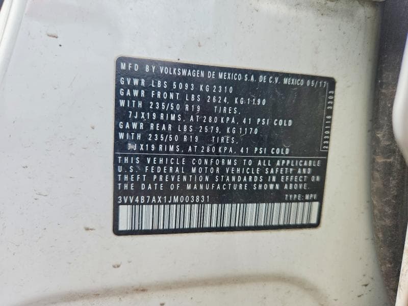 2018 VOLKSWAGEN TIGUAN SEL PREMIUM 12