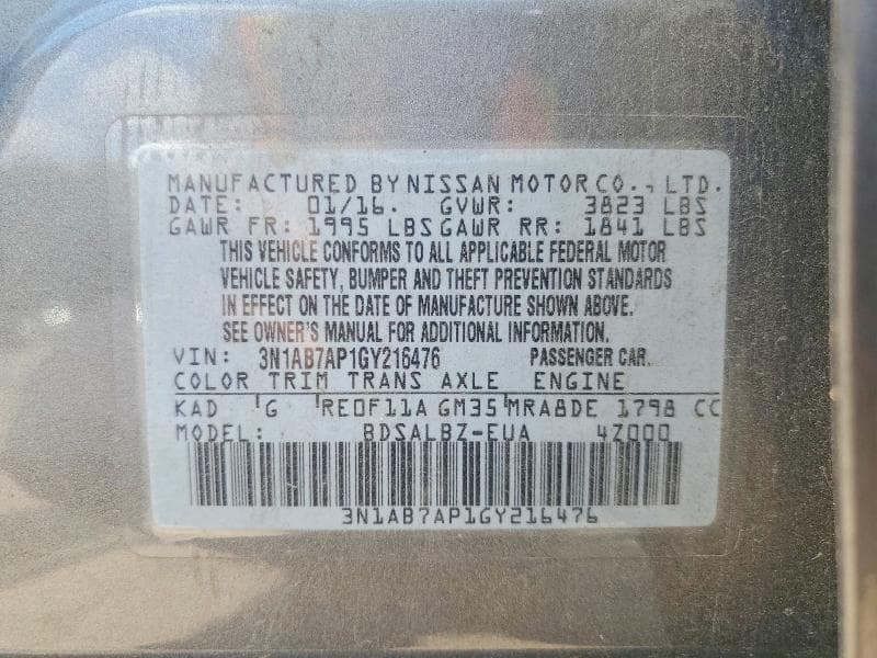 2016 NISSAN SENTRA S 12