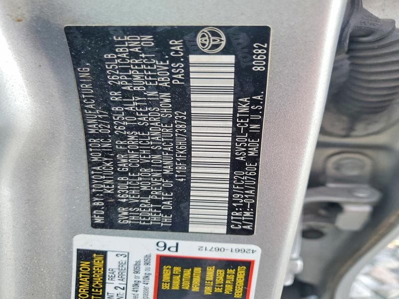 2017 TOYOTA CAMRY LE 12
