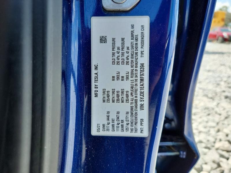 2021 TESLA MODEL 3 12