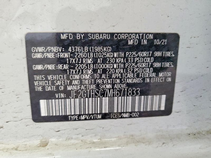 2021 SUBARU CROSSTREK SPORT 13