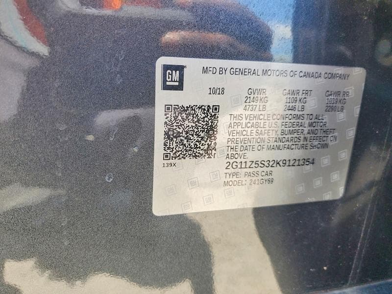 2019 CHEVROLET IMPALA LT LT 12