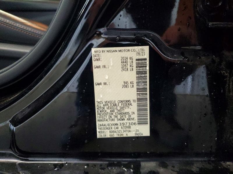 2021 NISSAN ALTIMA SR 13