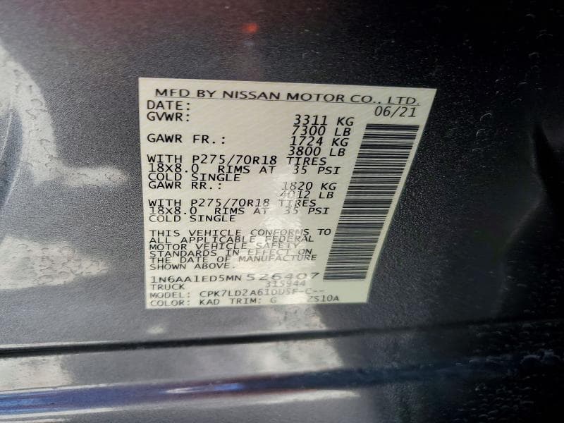 2021 NISSAN TITAN PRO-4X 12