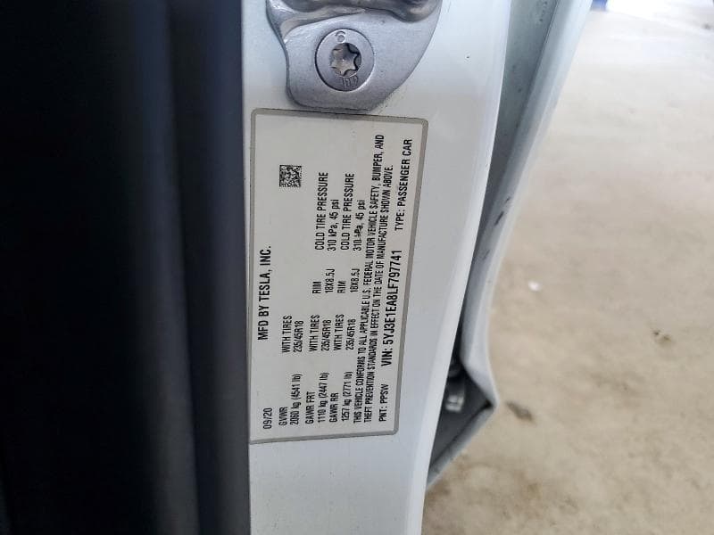 2020 TESLA MDL 3 12