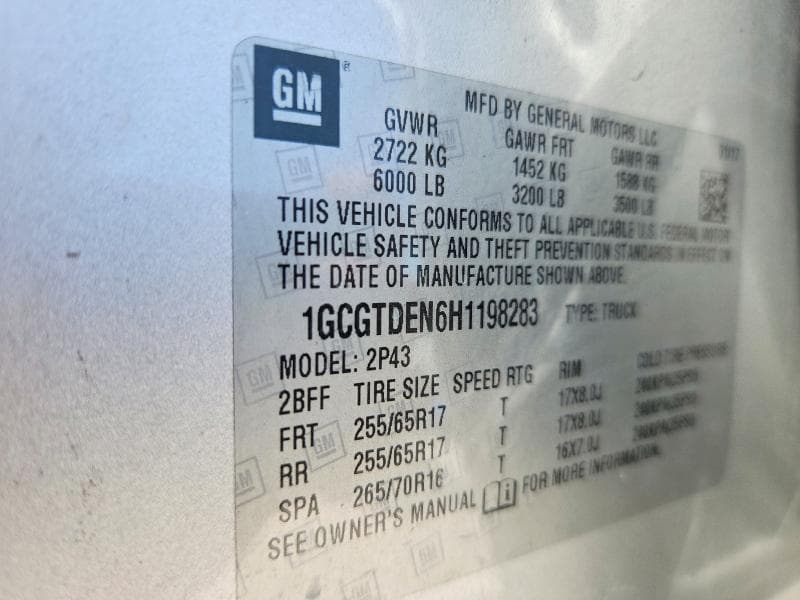 2017 CHEVROLET COLORADO Z71 12