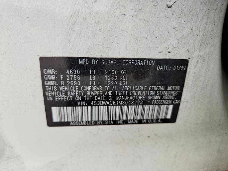 2021 SUBARU LEGACY SPORT 12