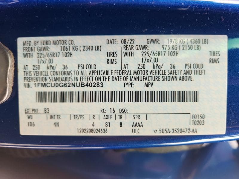 2022 FORD ESCAPE SE 14