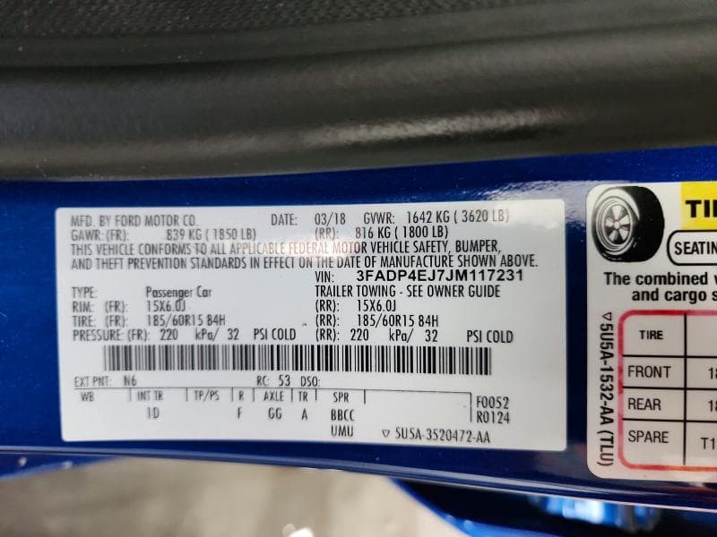 2018 FORD FIESTA SE SE 12