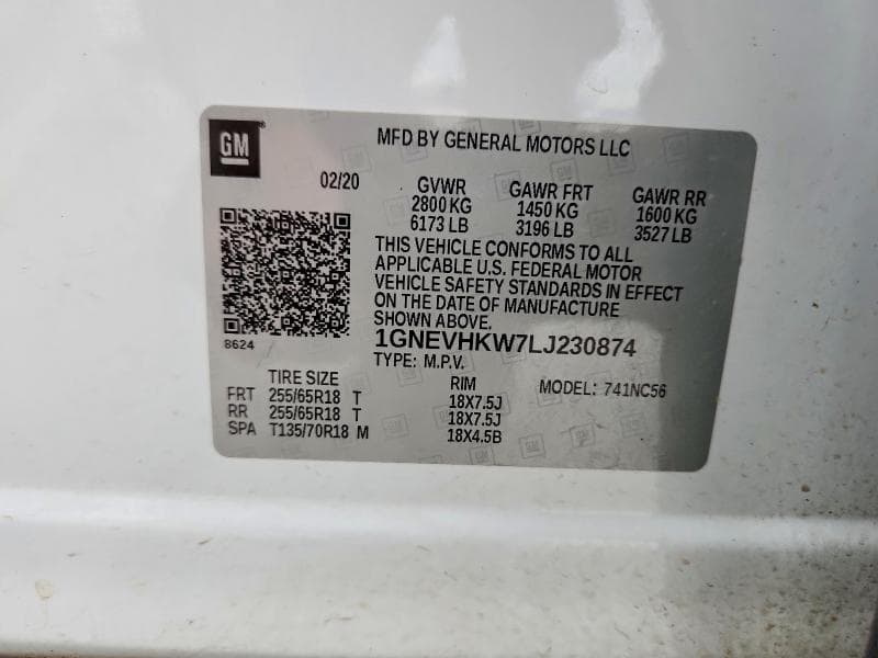 2020 CHEVROLET TRAVERSE LT 13