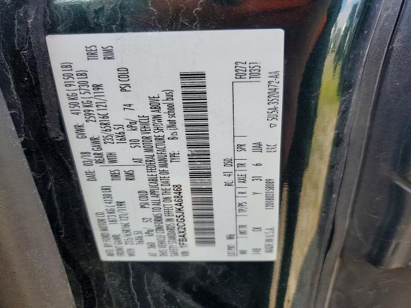 2018 FORD TRANSIT T-350 12