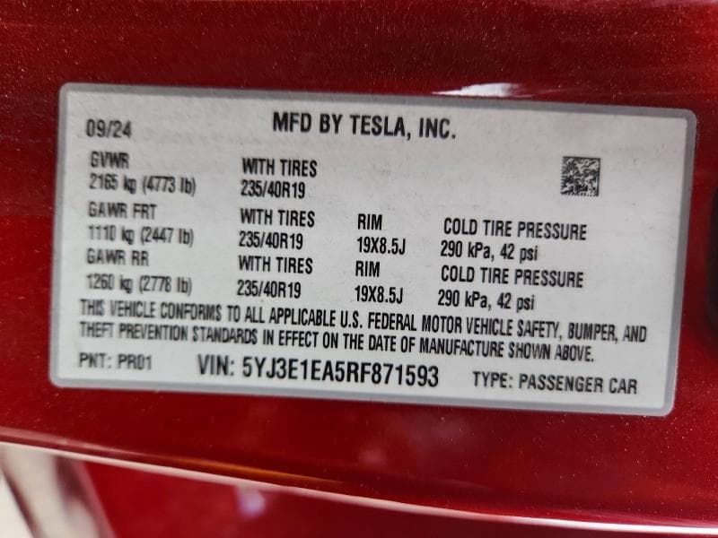 2024 TESLA MODEL 3 13