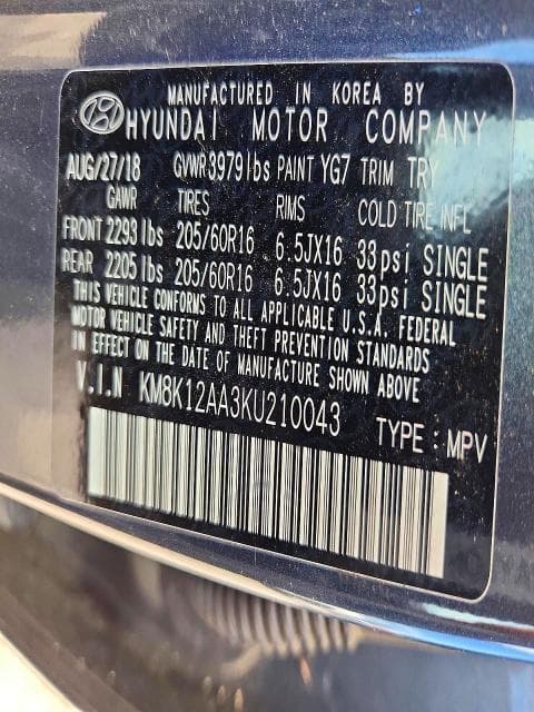 2019 HYUNDAI KONA SE 12