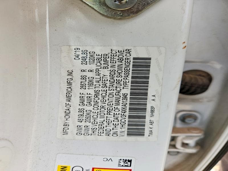 2019 HONDA ACCORD HYBRID EX 13