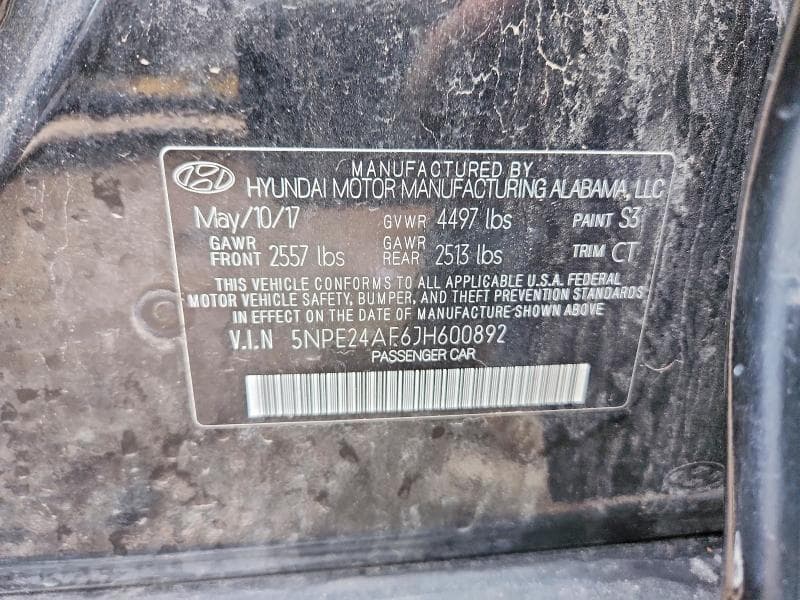 2018 HYUNDAI SONATA SE 12