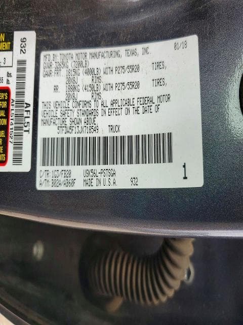 2018 TOYOTA TUNDRA CREWMAX SR5 CREWMAX SR5 12