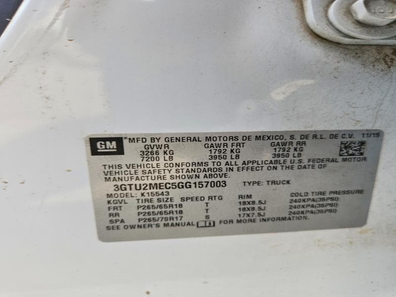 2016 GMC SIERRA K1500 SLE 12