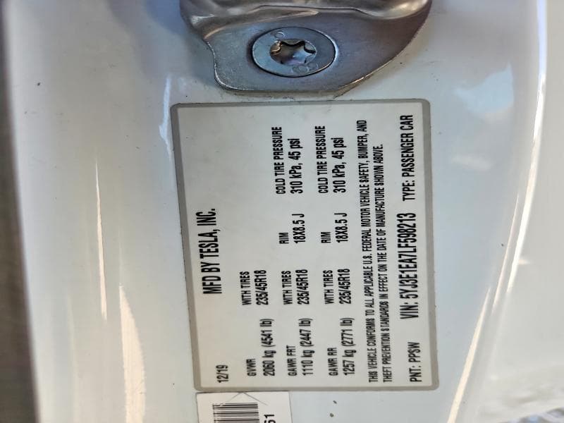 2020 TESLA MODEL 3 12