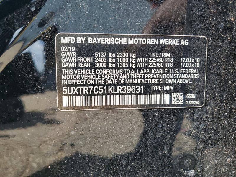 2019 BMW X3 SDRIVE30I 13