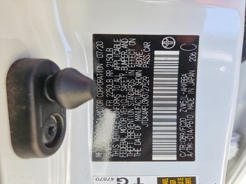 2021 TOYOTA PRIUS L ECO 12