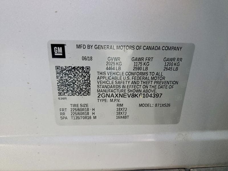 2019 CHEVROLET EQUINOX PREMIER 14