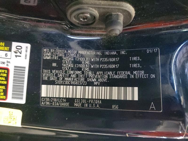 2017 TOYOTA SIENNA XLE 8-PASSENGER XLE 8-PASSENGER 14