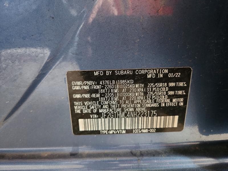 2022 SUBARU CROSSTREK LIMITED 13