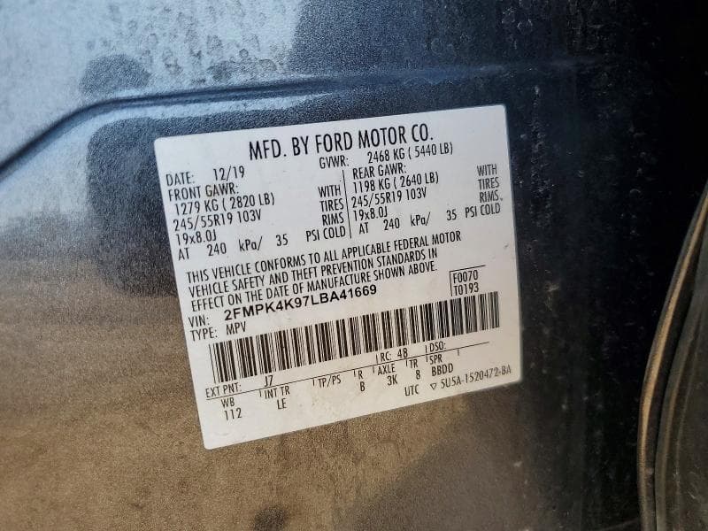 2020 FORD EDGE TITANIUM 12